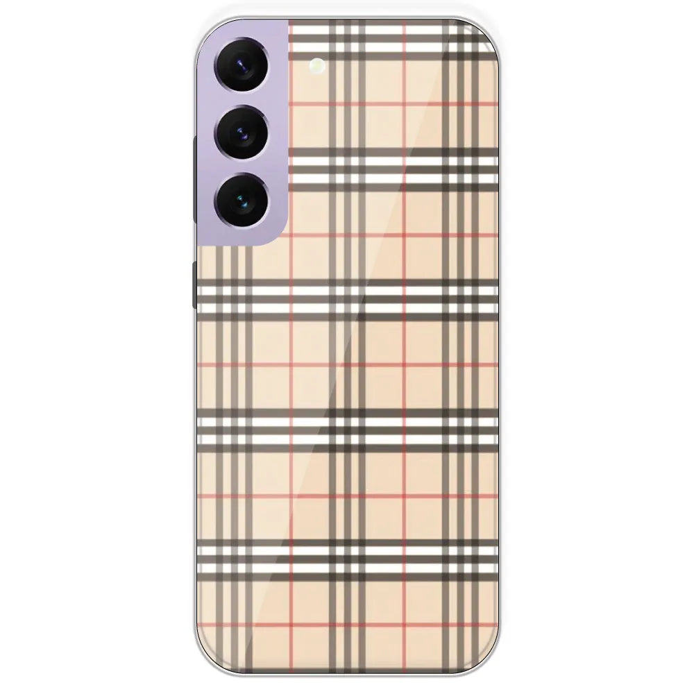 Yellow Checks - Printed Silicone Case For Samsung Galaxy S22 Plus