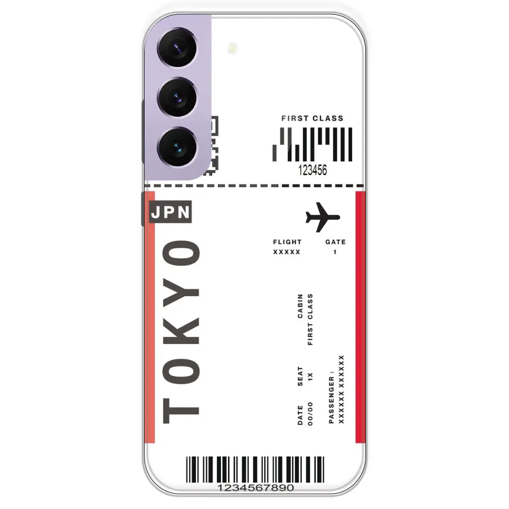 Tokyo Ticket - Clear Printed Silicone Case For Samsung Galaxy S22 Plus