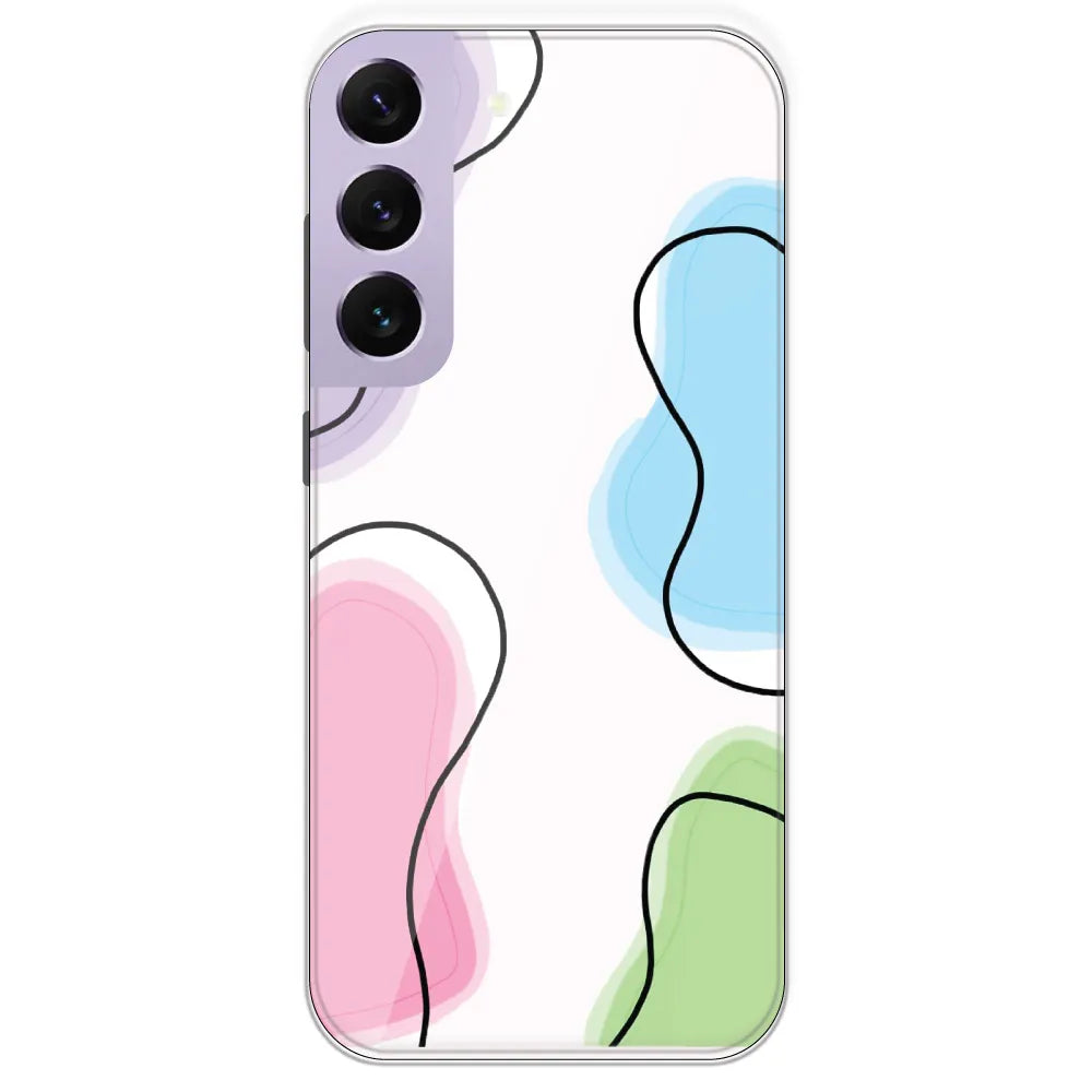 Rainbow Cow Print - Clear Printed Silicone Case For Samsung Galaxy S22 Plus