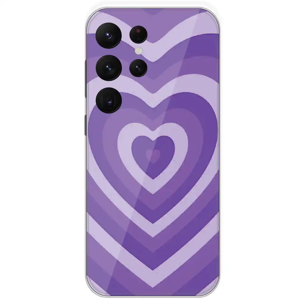 Purple Hearts - Printed Silicone Case For Samsung Galaxy S22 Ultra