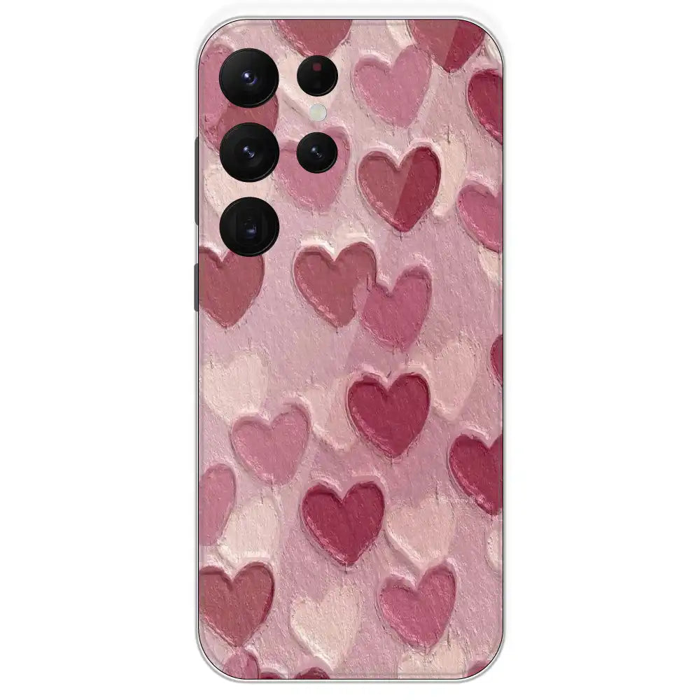 Pastel Hearts Love - Printed Silicone Case For Samsung Galaxy S22 Ultra