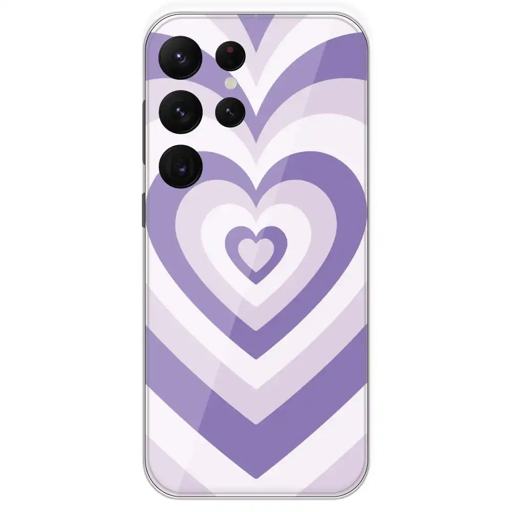 Dark Purple Hearts - Printed Silicone Case For Samsung Galaxy S22 Ultra