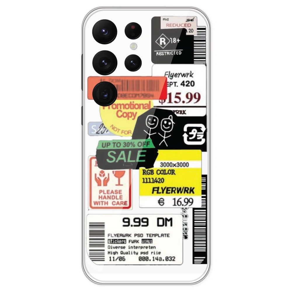 Sales - Clear Printed Silicone Case For Samsung Galaxy S22 Ultra