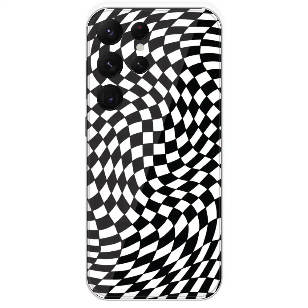 Checks - Printed Silicone Case For Samsung Galaxy S22 Ultra