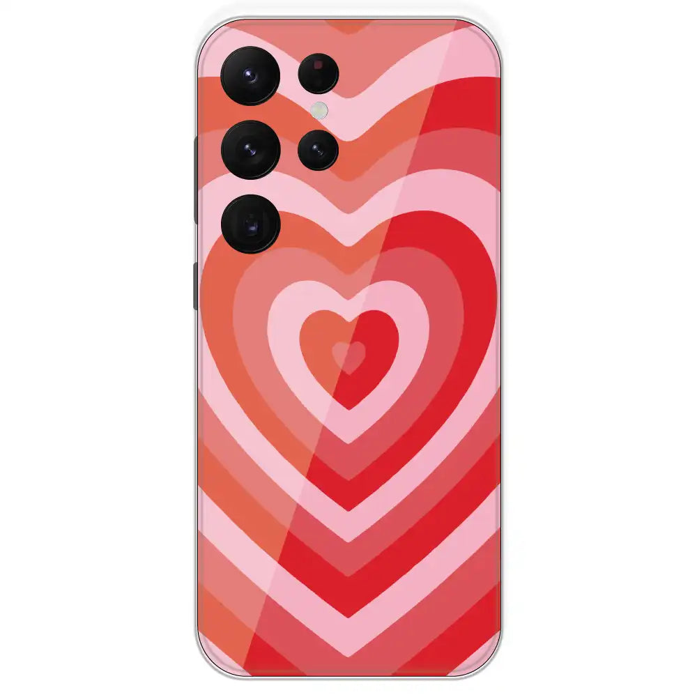 Red Hearts - Printed Silicone Case For Samsung Galaxy S22 Ultra