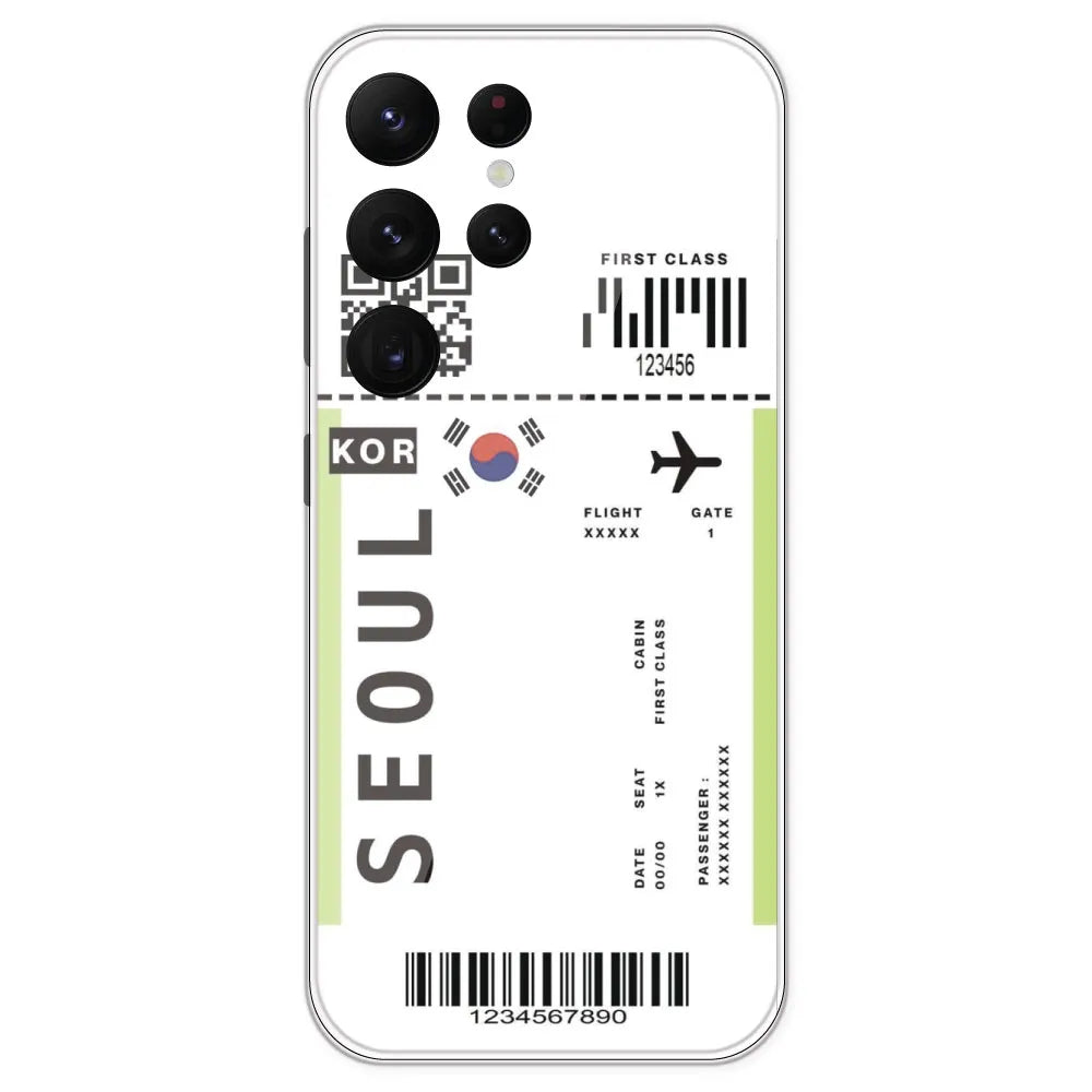 Seoul Ticket - Clear Printed Silicone Case For Samsung Galaxy S22 Ultra