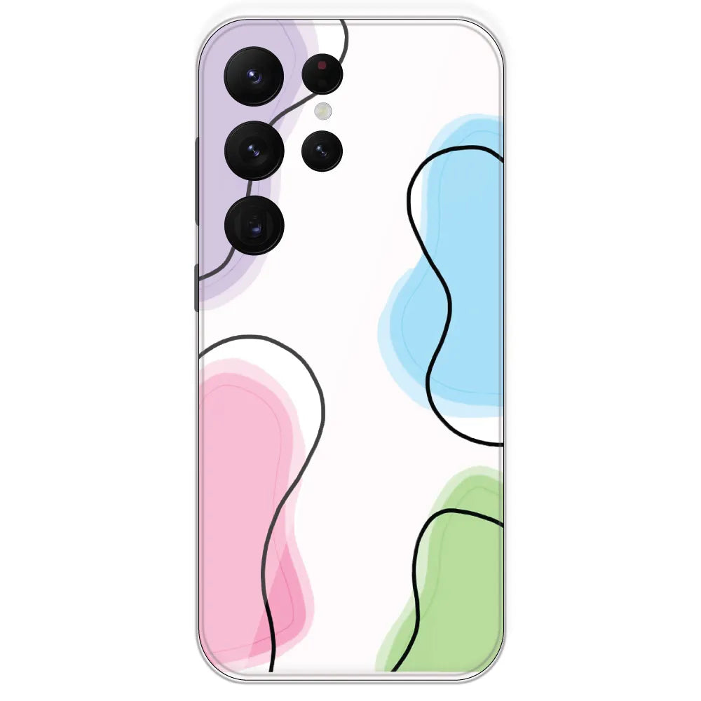 Rainbow Cow Print - Clear Printed Silicone Case For Samsung Galaxy S22 Ultra