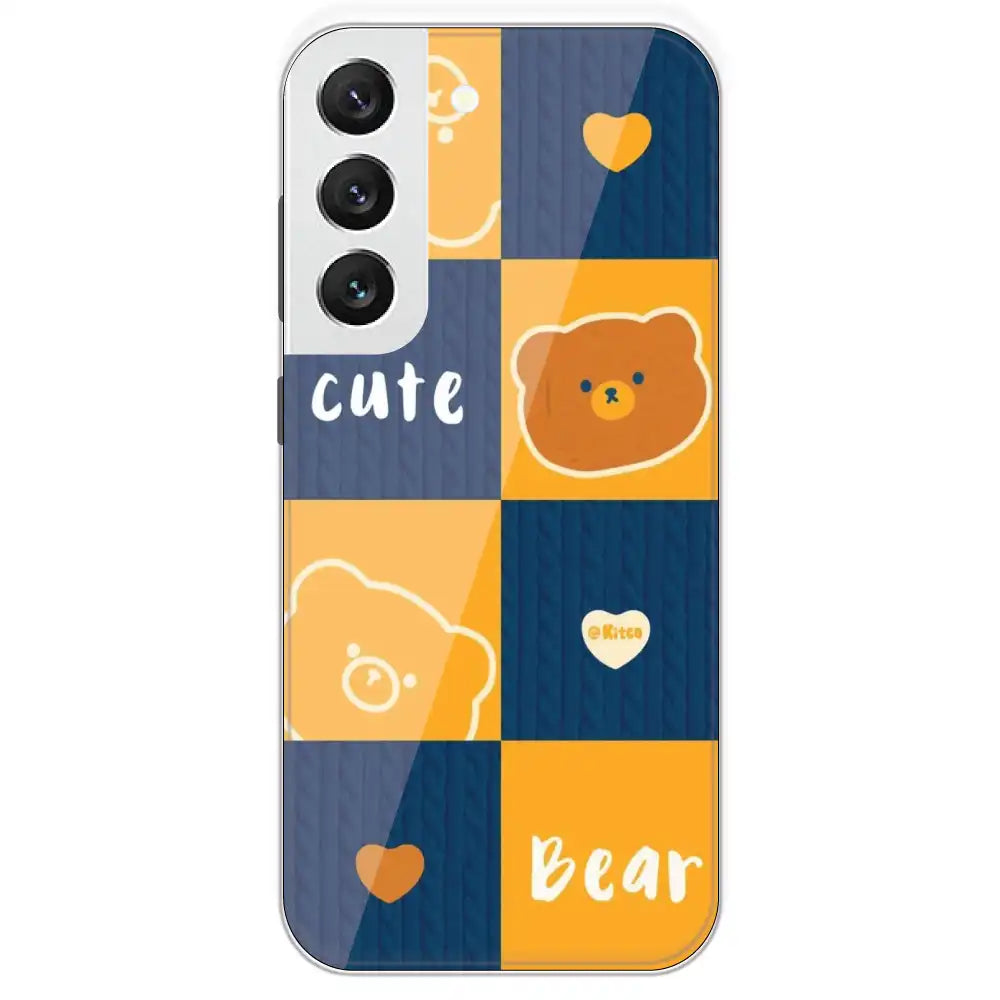 Cute Bear Collage - Printed Silicone Case For Samsung Galaxy S22