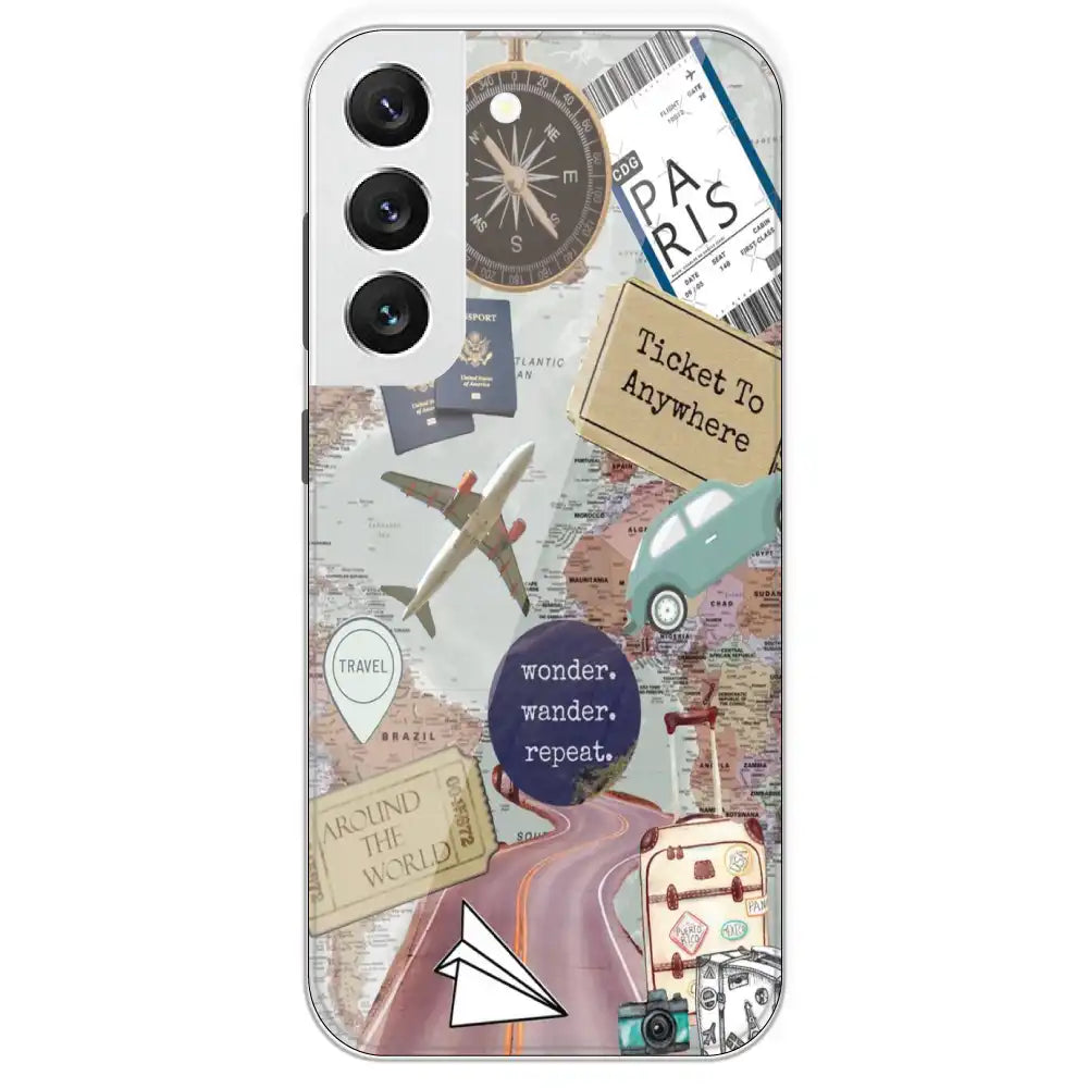 Travel Collage - Printed Silicone Case For Samsung Galaxy S22