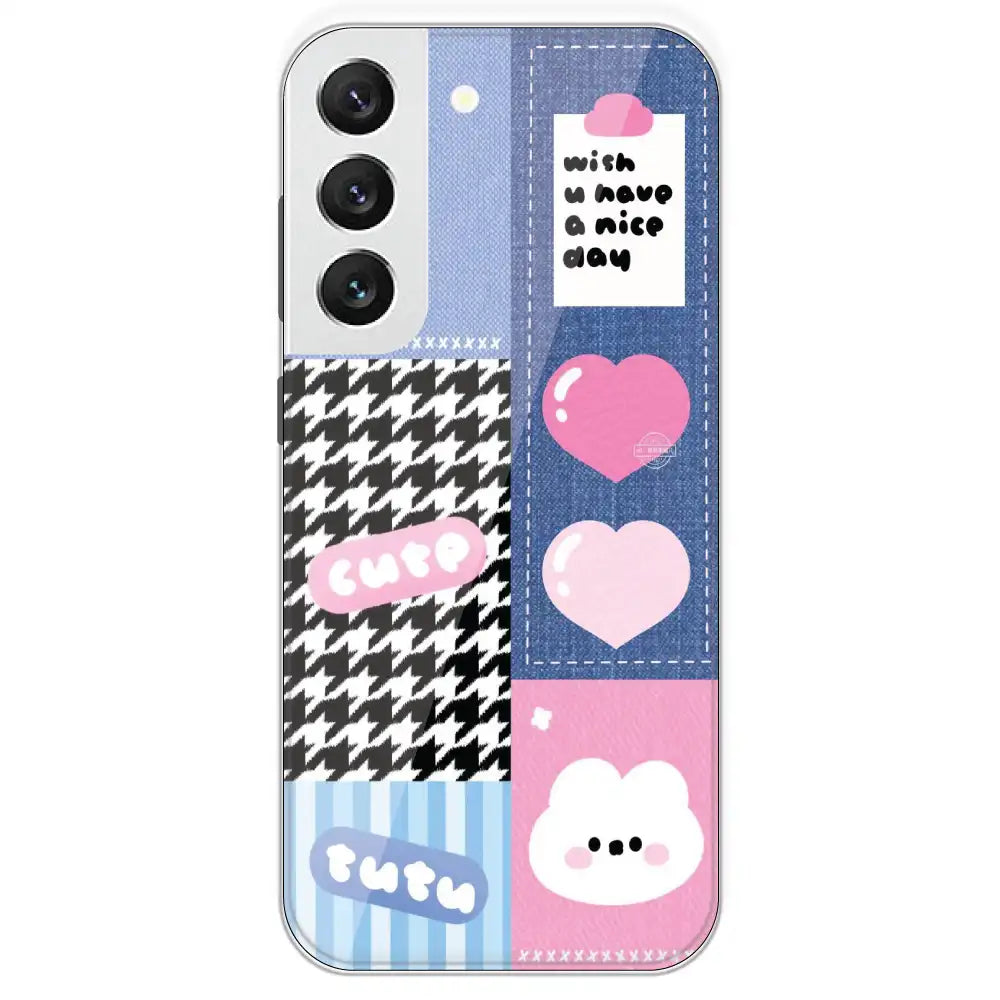 Cute Pink Bear Collage - Printed Silicone Case For Samsung Galaxy S22