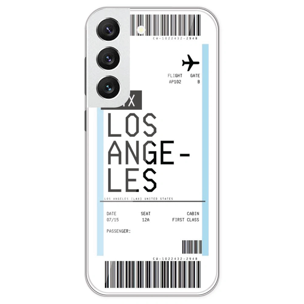 Los Angeles Ticket - Clear Printed Silicone Case For Samsung Galaxy S22