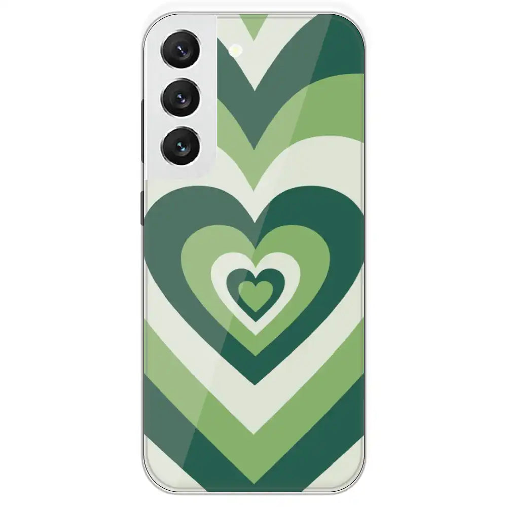 Dark Green Hearts - Printed Silicone Case For Samsung Galaxy S22
