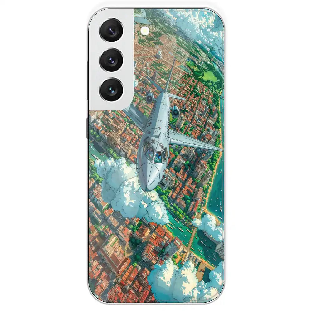 Flying Over City - Printed Silicone Case For Samsung Galaxy S22