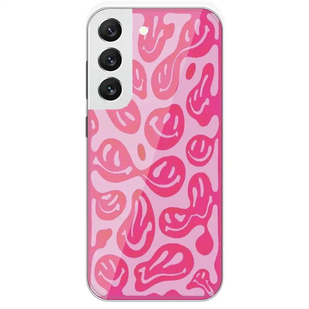 Pink Smilies - Printed Silicone Case For Samsung Galaxy S22