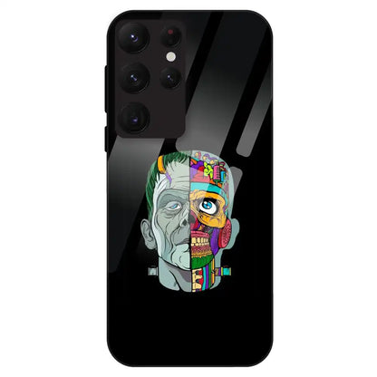 Half Skull Pop Art - Glass Case For Samsung Galaxy S22 Ultra