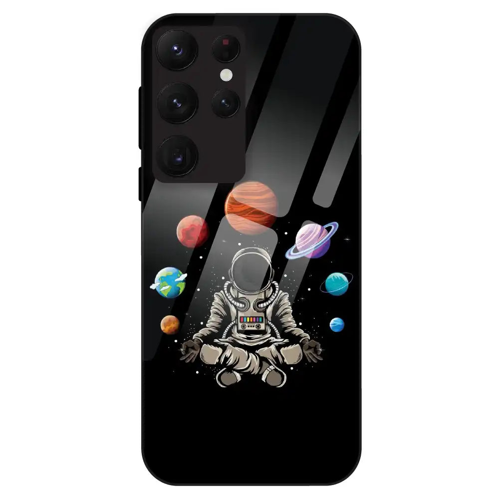 Astronaut Space Vibe - Glass Case For Samsung Galaxy S22 Ultra