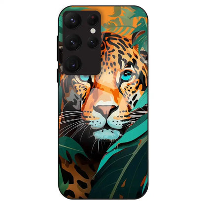 Leopard Jungle Art - Glass Case For Samsung Galaxy S22 Ultra