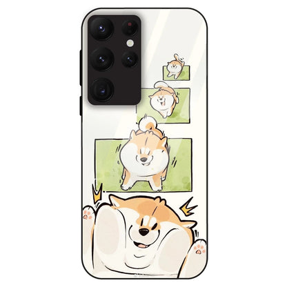 Cute Shiba Steps - Glass Case For Samsung Galaxy S22 Ultra