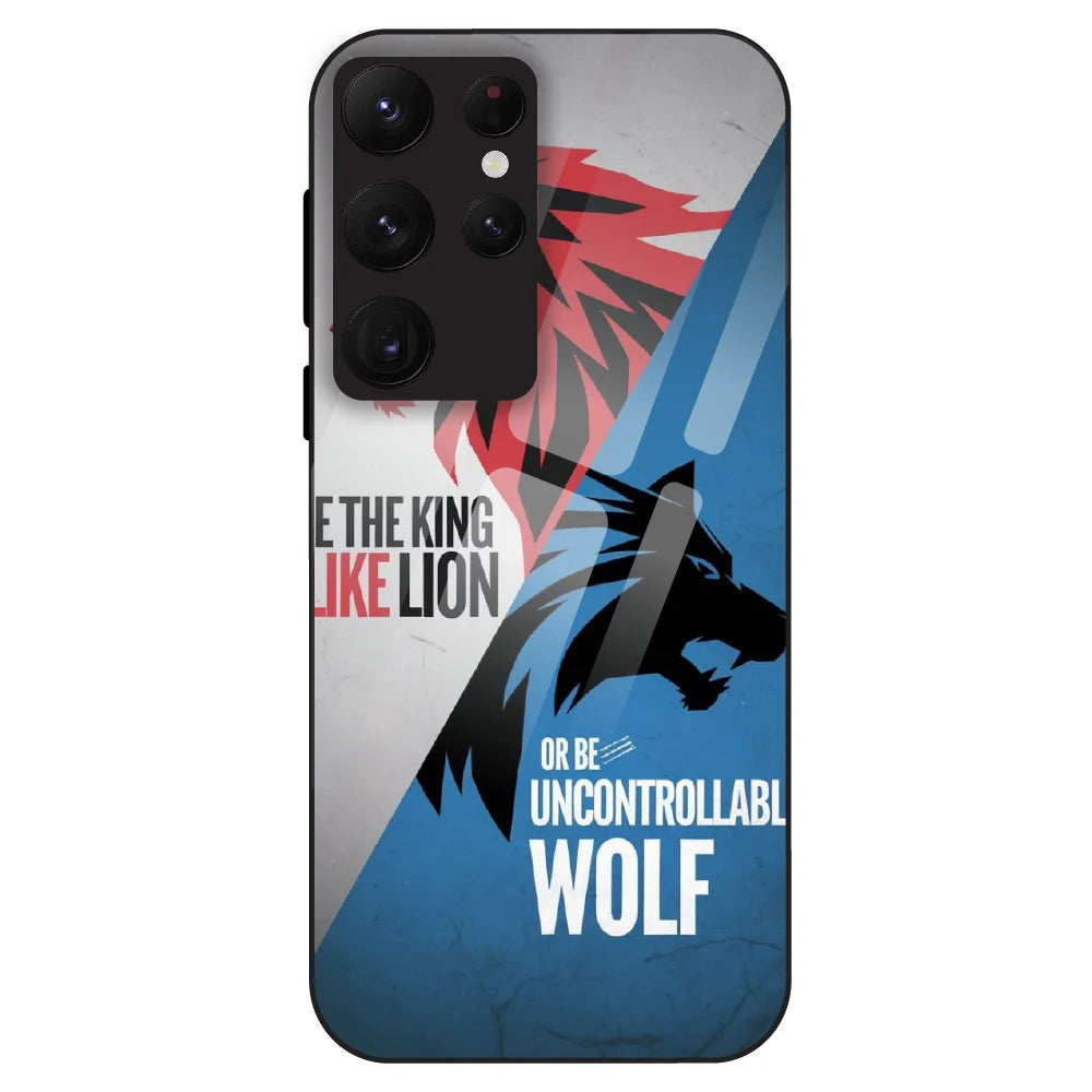Lion vs Wolf Power - Glass Case For Samsung Galaxy S22 Ultra
