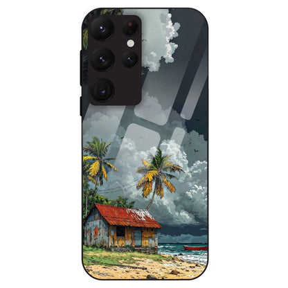 Tropical Beach Hut - Glass Case For Samsung Galaxy S22 Ultra