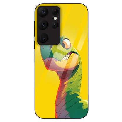 Cute Dino Popt - Glass Case For Samsung Galaxy S22 Ultra