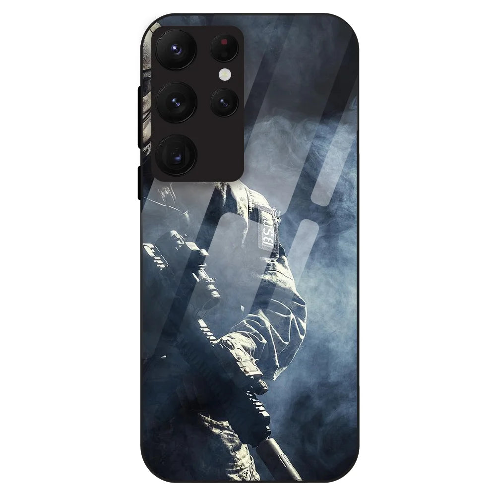 Tactical Soldier - Glass Case For Samsung Galaxy S22 Ultra