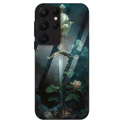 Mystic Sword Rose - Glass Case For Samsung Galaxy S22 Ultra