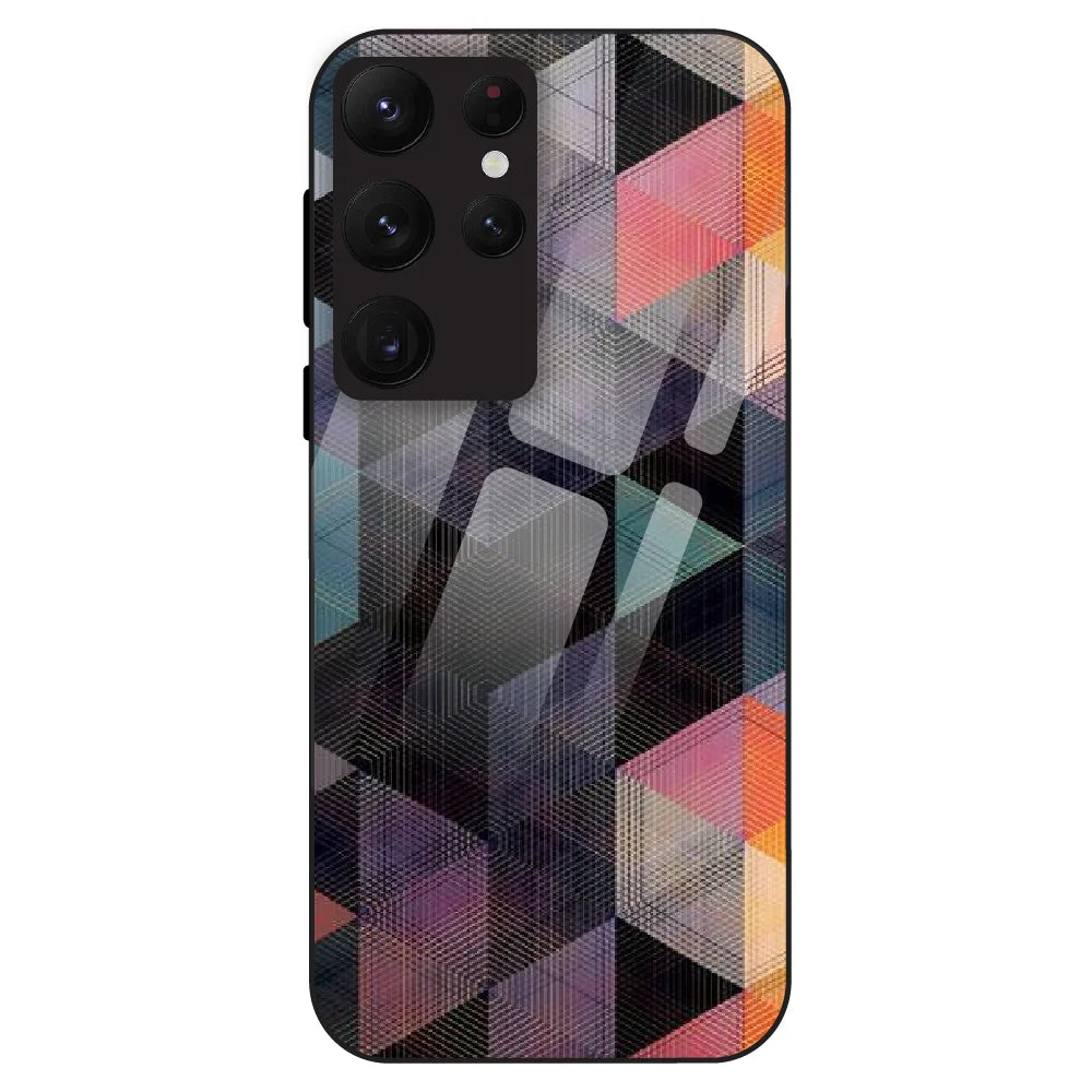 Geometric Prism Grid - Glass Case For Samsung Models