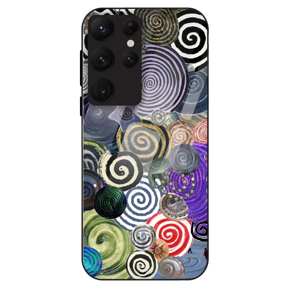 Abstract Spiral Vibe - Glass Case For Samsung Galaxy S22 Ultra