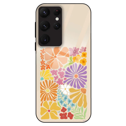Colorful Floral - Glass Case For Samsung Galaxy S22 Ultra