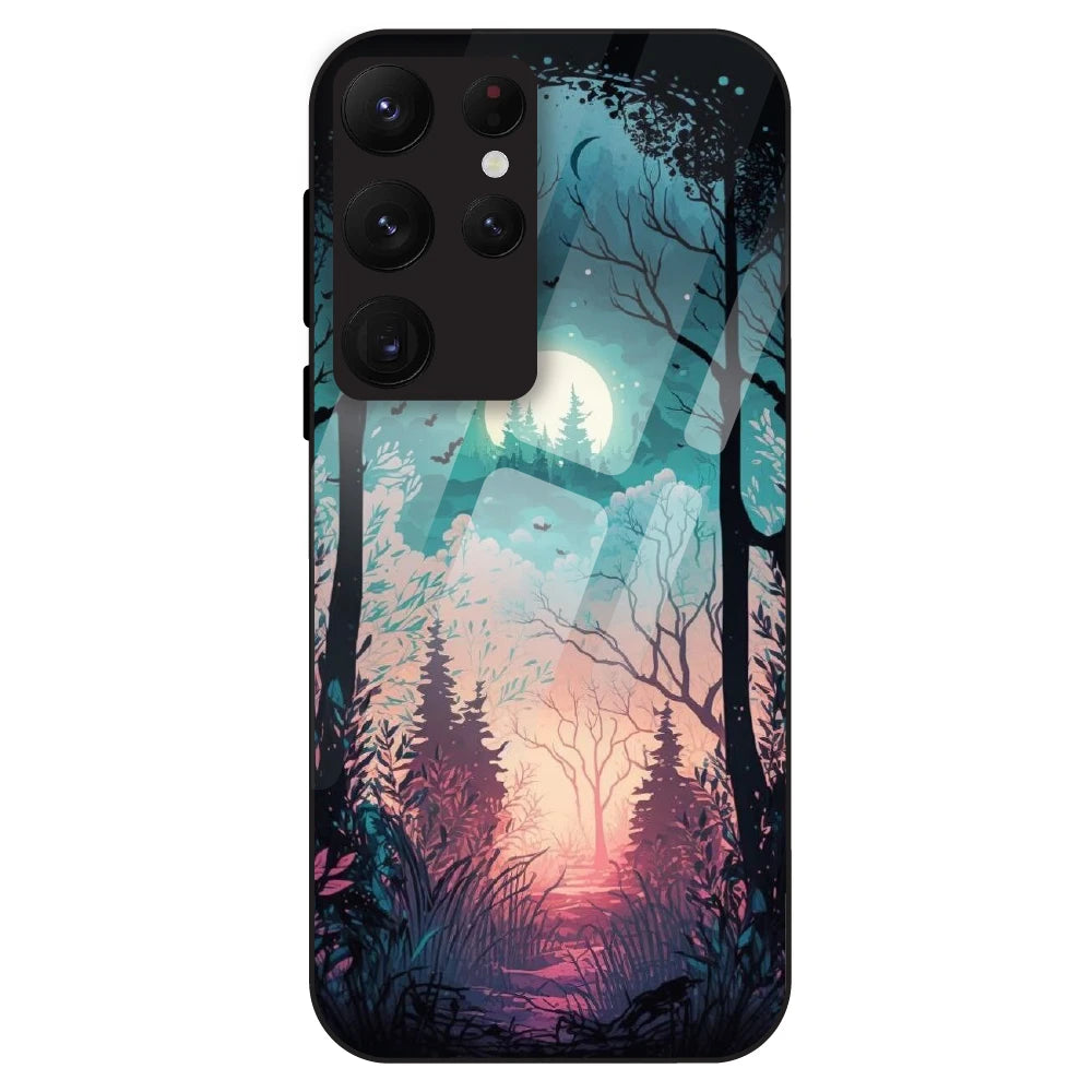Moonlit Forest - Glass Case For Samsung Galaxy S22 Ultra