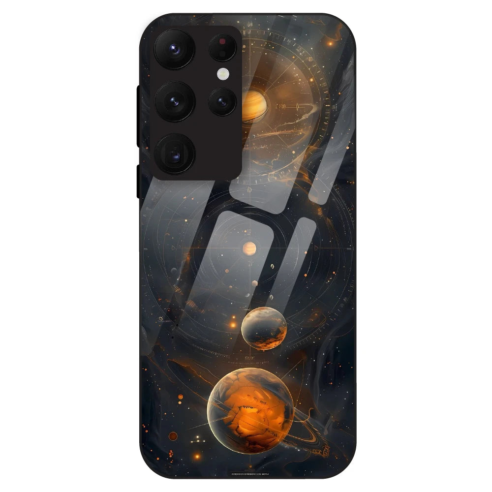 Cosmic Orbit Aesthetic - Glass Case For Samsung Galaxy S22 Ultra