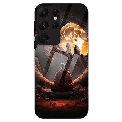 Meditating Monk - Glass Case For Samsung Galaxy S22 Ultra