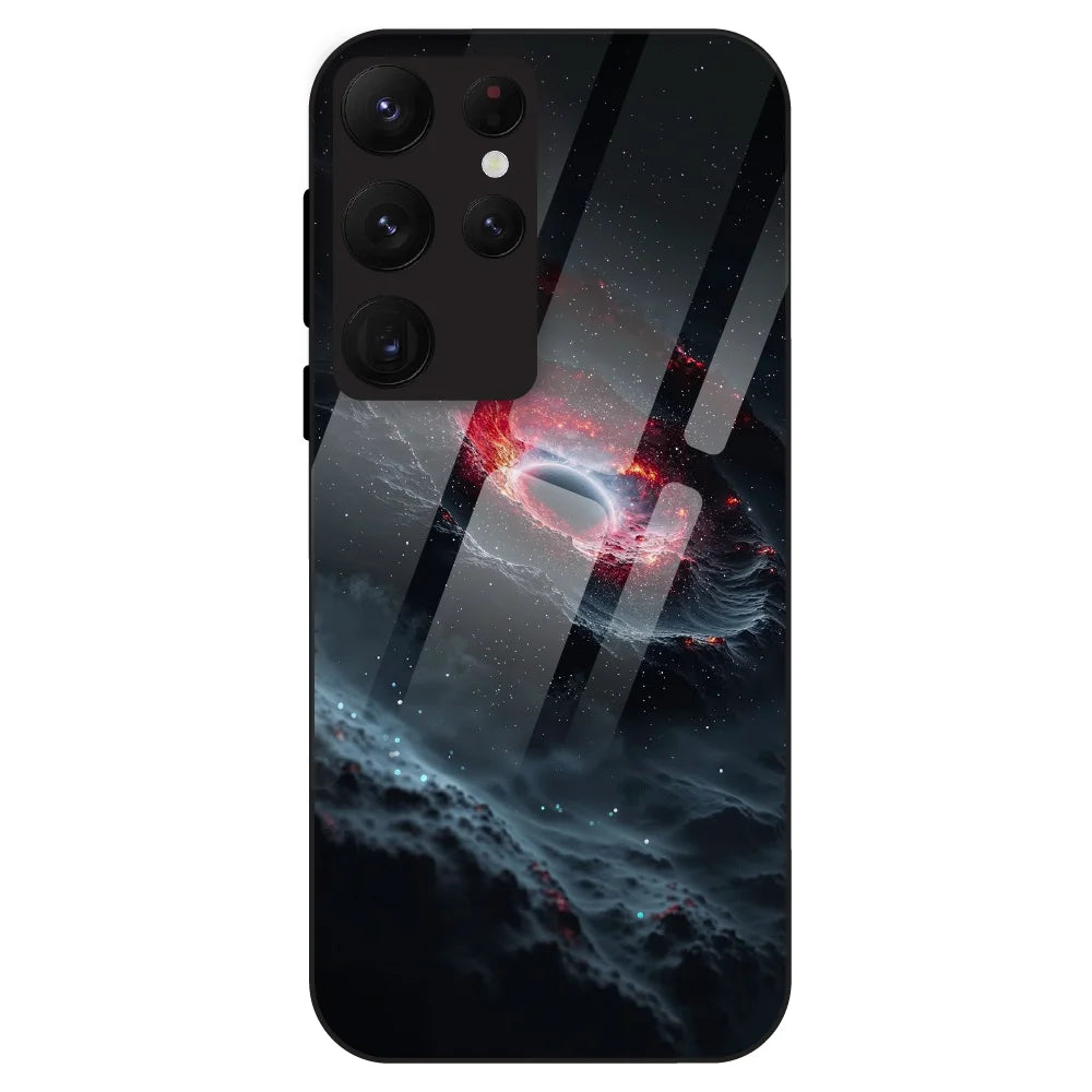 Cosmic Black Hole - Glass Case For Samsung Galaxy S22 Ultra