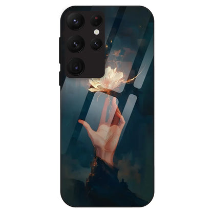 Mystic Hand & Bloom - Glass Case For Samsung Galaxy S22 Ultra