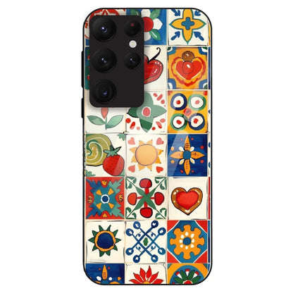 Colorful Tile Art - Glass Case For Samsung Galaxy S22 Ultra