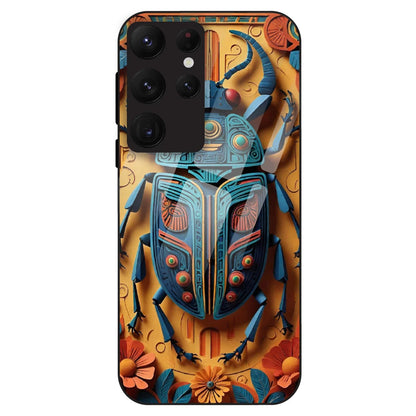 Royal Scarab Art - Glass Case For Samsung Galaxy S22 Ultra