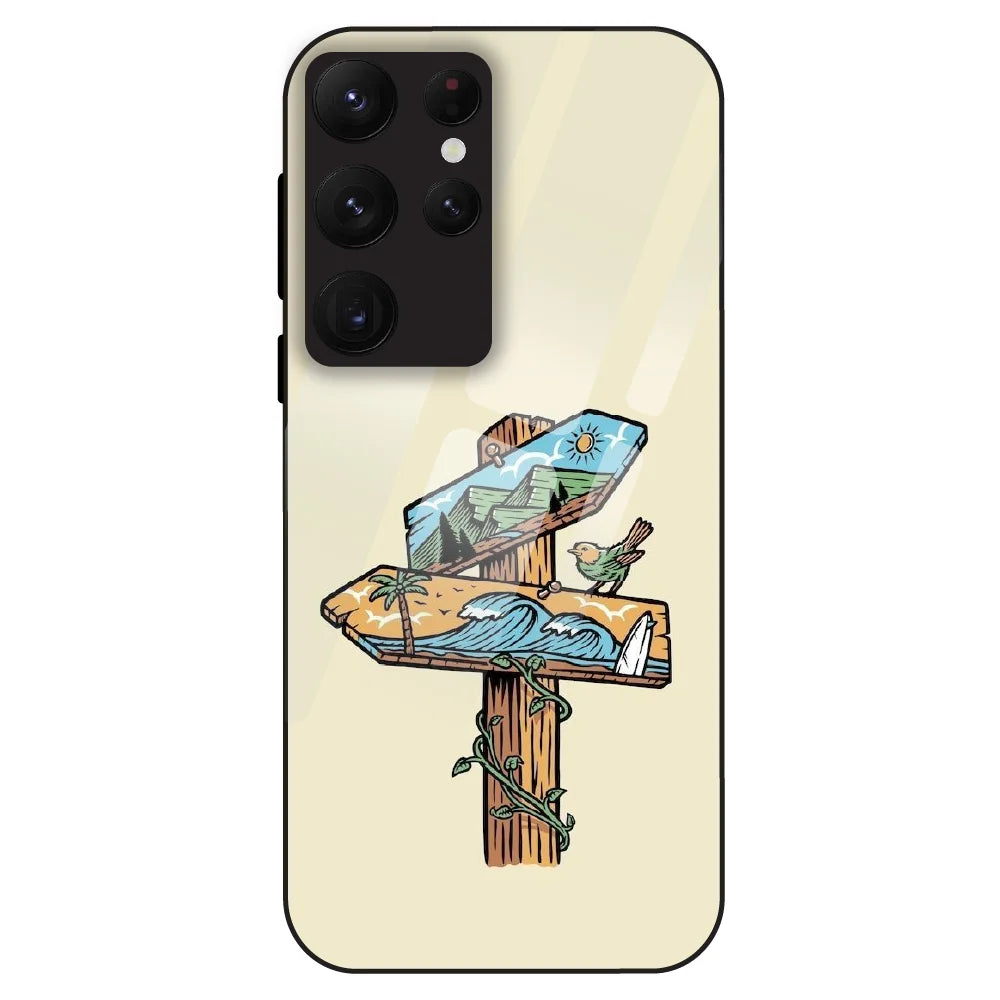 Nature Postbox Art Aesthetic - Glass Case For Samsung Galaxy S22 Ultra
