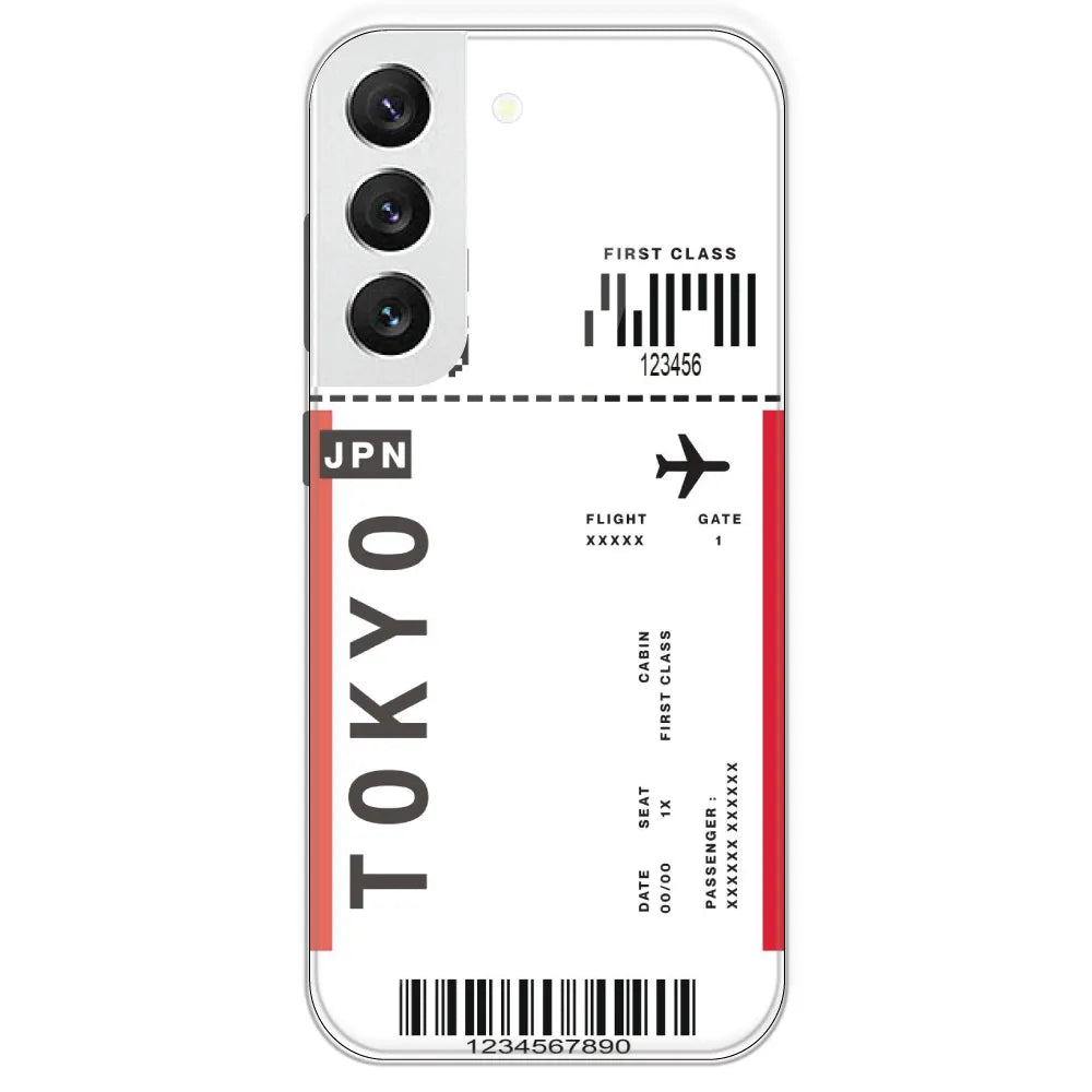 Tokyo Ticket - Clear Printed Silicone Case For Samsung Galaxy S22