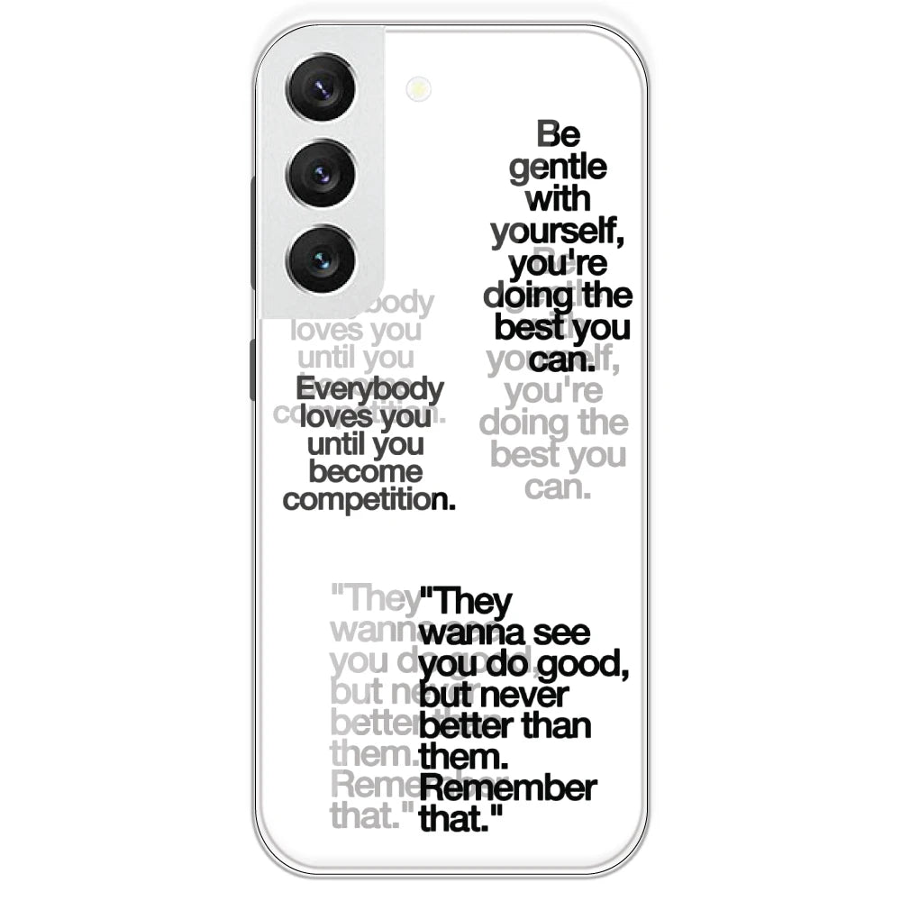 Motivational Quotes - Clear Printed Silicone Case For Samsung Galaxy S22