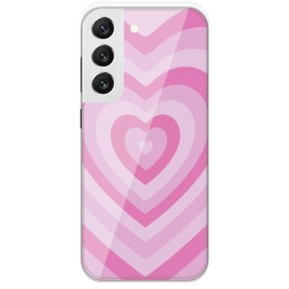 Pink Hearts - Printed Silicone Case For Samsung Galaxy S22