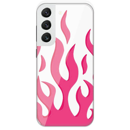 Pink Flames - Clear Printed Silicone Case For Samsung Galaxy S22