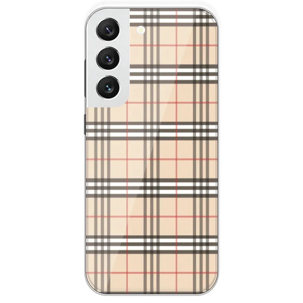 Yellow Checks - Printed Silicone Case For Samsung Galaxy S22