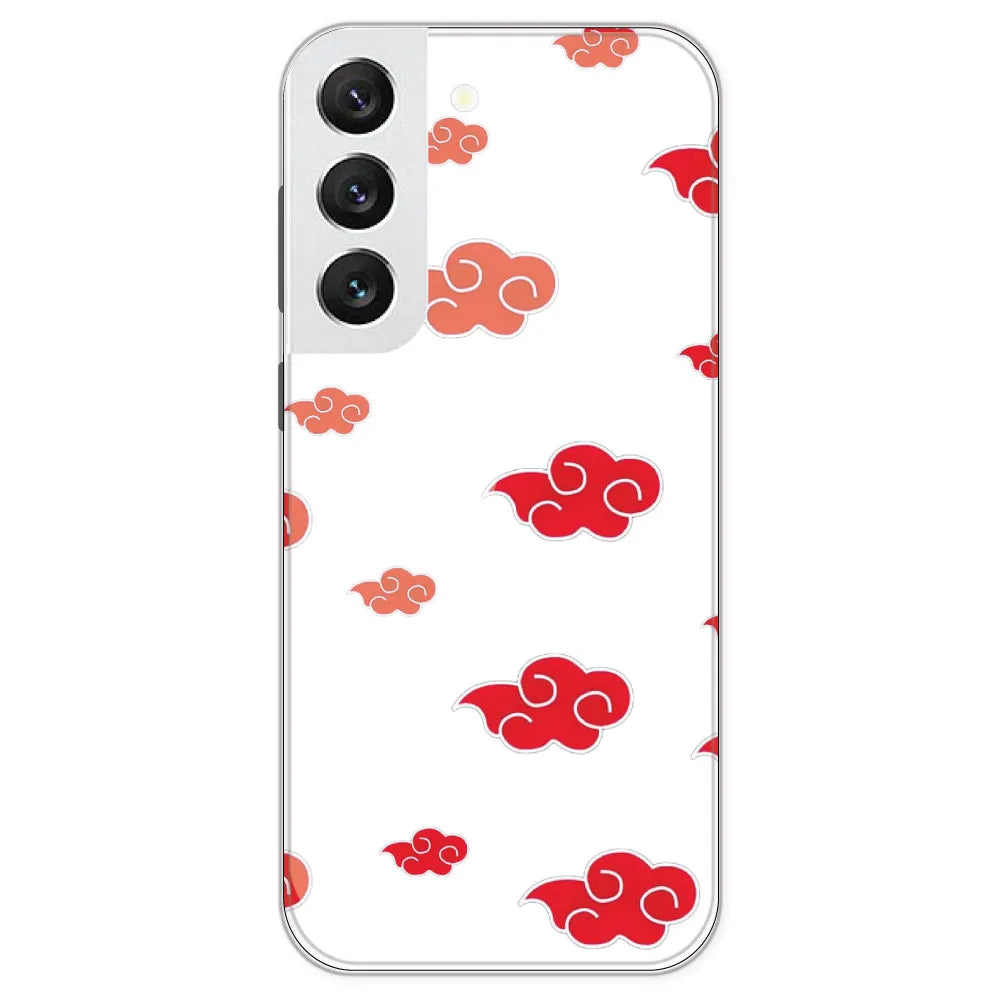 Red Clouds - Clear Printed Silicone Case For Samsung Galaxy S22
