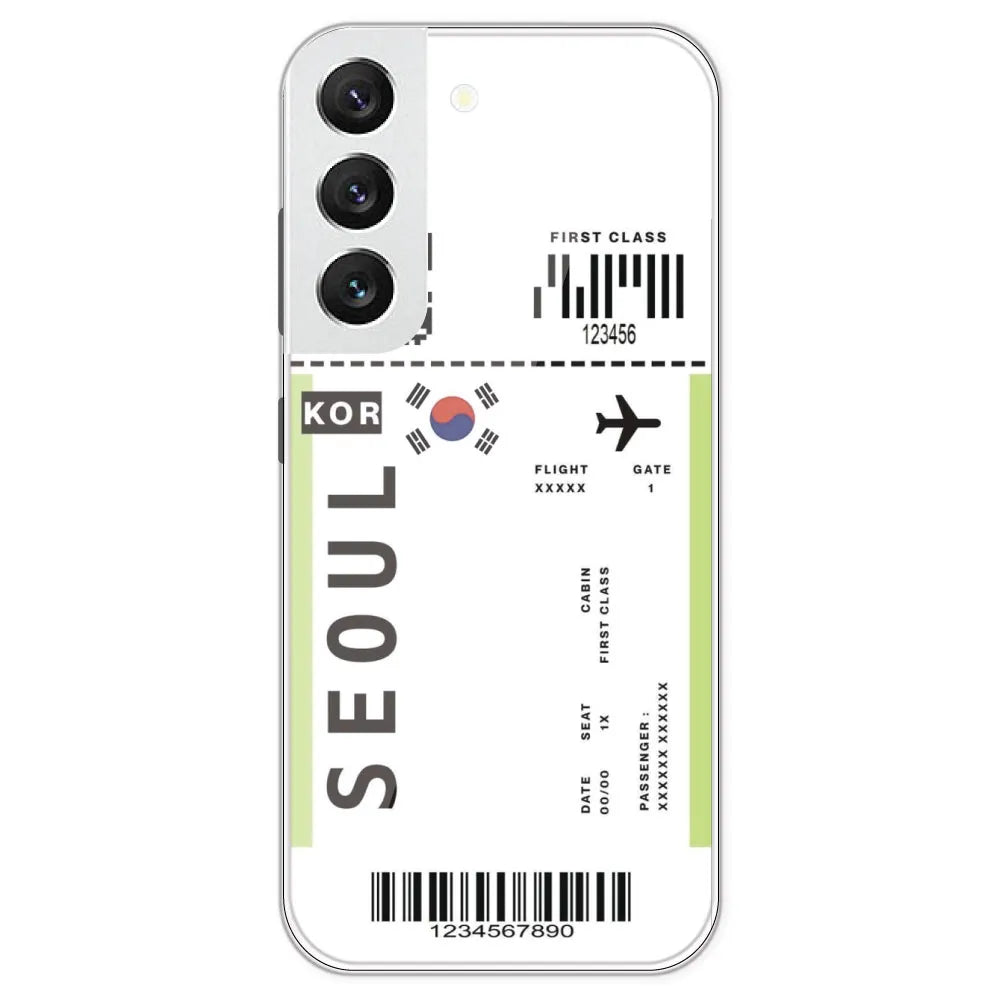 Seoul Ticket - Clear Printed Silicone Case For Samsung Galaxy S22