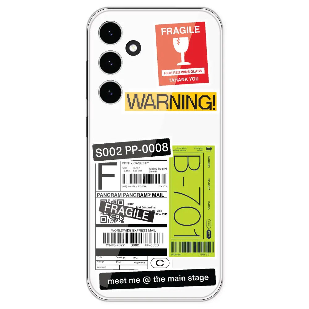 Fragile Labels - Clear Printed Silicone Case For Samsung Galaxy S23 FE