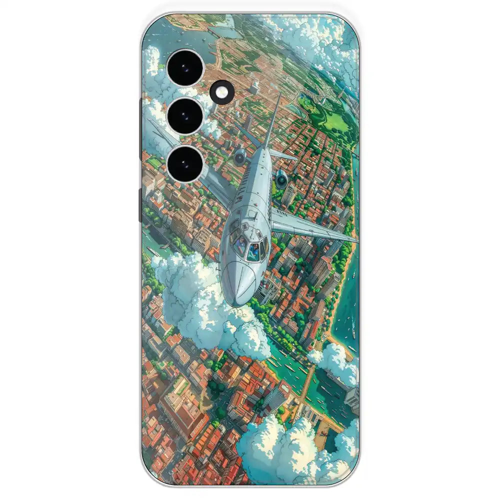 Flying Over City - Printed Silicone Case For Samsung Galaxy S23 FE