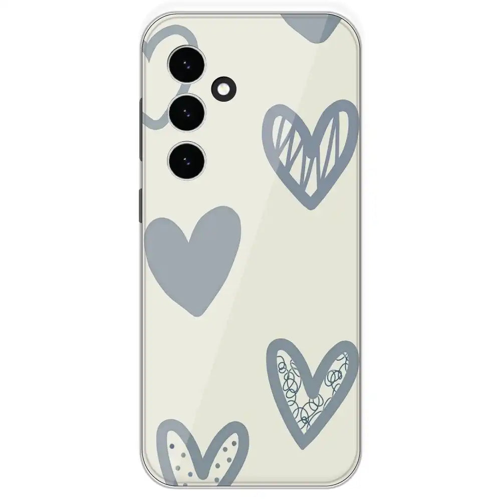 Light Blue Hearts - Printed Silicone Case For Samsung Galaxy S23 FE
