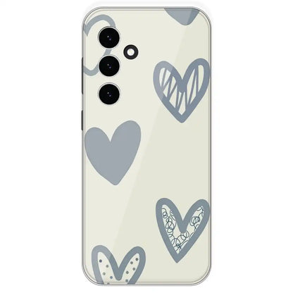Light Blue Hearts - Printed Silicone Case For Samsung Galaxy S23 FE