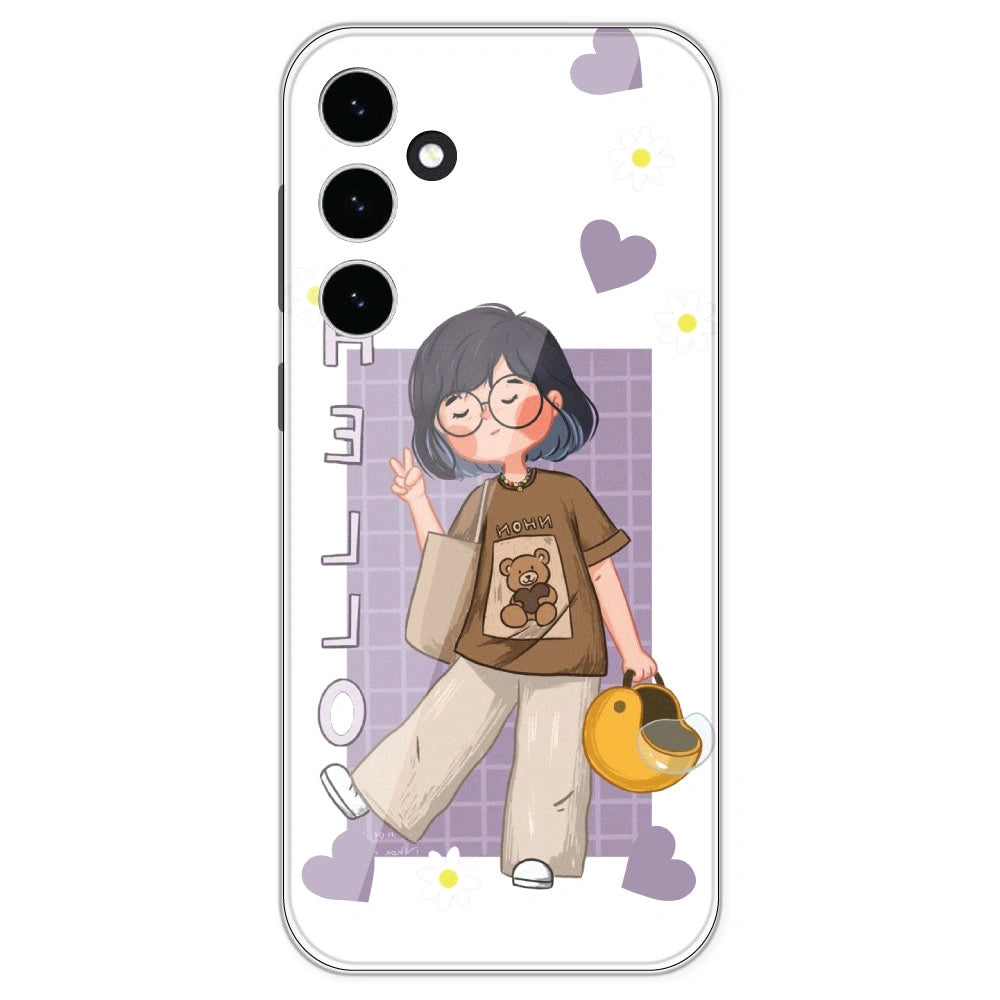 Introvert Girl - Clear Printed Silicone Case For Samsung Galaxy S23 FE